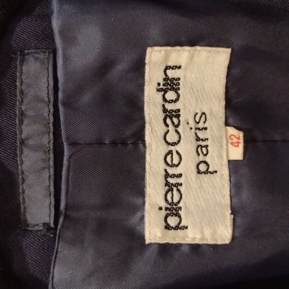 Vintage Pierre Cardin Paris navy wool double breasted blazer - Picture 2 of 12